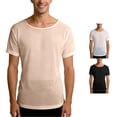 thumbnail image 1 of NinXxx Men's See Through Mesh Breathable Summer Daily Fashion Tee Beige XL, 1 of 4