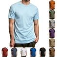 thumbnail image 1 of NinXxx Men's Solid Short Sleeve Crewneck Everyday Basic Comfort Top Light Blue XXXL, 1 of 4