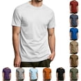 thumbnail image 1 of NinXxx Men's Solid Short Sleeve Crewneck Everyday Basic Comfort Top White XL, 1 of 4