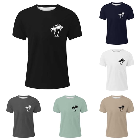 NinXxx Men's Summer Slub Casual Fashion Short Sleeve Breathable Tee Black XL