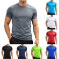 thumbnail image 1 of NinXxx Men's Summer Stretch Crew Neck Athletic Fit Comfort Tee Grey XXXXL, 1 of 4