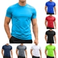thumbnail image 1 of NinXxx Men's Summer Stretch Crew Neck Athletic Fit Comfort Tee Sky Blue XL, 1 of 5