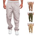 thumbnail image 1 of NinXxx Men's Versatile All Season Cargo Zipper Button Hem Solid Plus Size Outdoor Trousers Grey XXXXL, 1 of 6