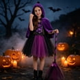 thumbnail image 1 of NinXxx Pumpkin Witch Outfit Role Play Halloween Toddler Party Fancy Dress Purple 2-3 Years, 1 of 7