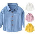 thumbnail image 1 of NinXxx Toddler Boys Long Sleeve Casual Gentleman Holiday Shirt Blue 7-8 Years, 1 of 7