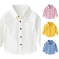 thumbnail image 1 of NinXxx Toddler Boys Long Sleeve Casual Gentleman Holiday Shirt White 5-6 Years, 1 of 4
