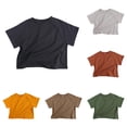 thumbnail image 1 of NinXxx Toddler Boys Short Sleeve Classic Loose Basic T Shirt Dark Gray 3-4 Years, 1 of 7