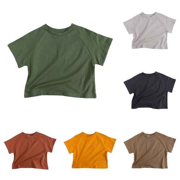 NinXxx Toddler Boys Short Sleeve Classic Loose Basic T Shirt Green 12-24 Months