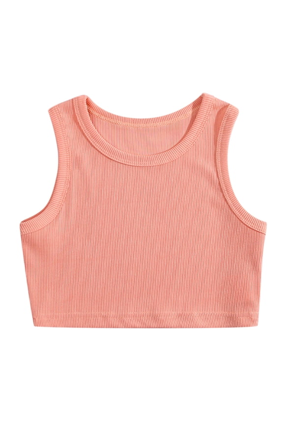 Toddler Girls Racerback Crop Sleeveless Sports Dance Top for Ballet Class Pink 3-4 Years