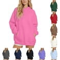 thumbnail image 1 of NinXxx Unisex Pullover Hoodie Solid Color Casual Sweatshirt Jacket Hot Pink XXL, 1 of 4