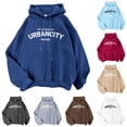 thumbnail image 1 of NinXxx Women's Basic Hoodie Sweatshirt Casual Pullover Top Dark Blue M, 1 of 3