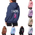 thumbnail image 1 of NinXxx Women's Cancer Prevention Zipper Long Sleeve Pocket Drawstring Hoodie Blue XXXL, 1 of 6