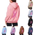 thumbnail image 1 of NinXxx Women's Cancer Prevention Zipper Long Sleeve Pocket Drawstring Hoodie Pink L, 1 of 6