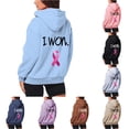 thumbnail image 1 of NinXxx Women's Cancer Prevention Zipper Long Sleeve Pocket Drawstring Hoodie Sky Blue S, 1 of 6