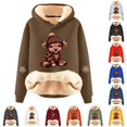thumbnail image 1 of NinXxx Women's Cute Cow Print Lined Hoodie Casual Long Sleeve Sweatshirt Bronze XL, 1 of 4