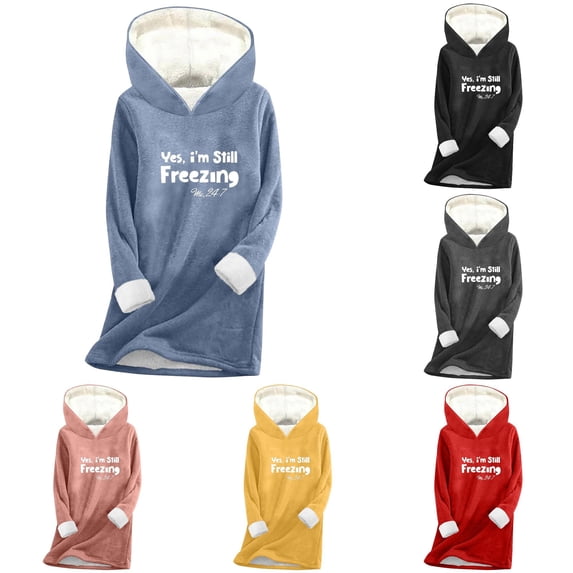 NinXxx Women's Elegant Hooded Sweatshirt Basic Hoodie Casual Top Blue M