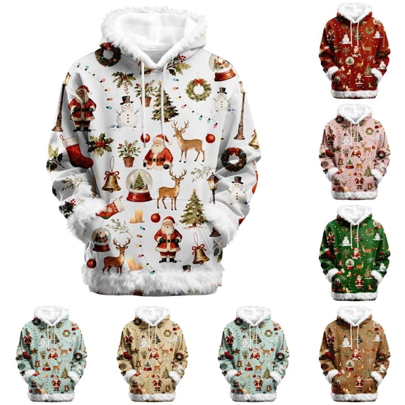 NinXxx Women's Fashion Hooded Sweatshirt Cozy Loose Winter Hoodie Outerwear White S