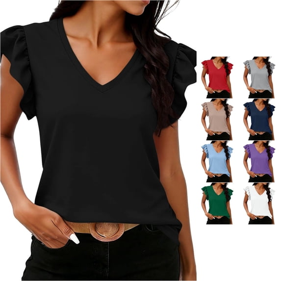 NinXxx Women's Fashionable Casual Lace Short Sleeve Top Black M