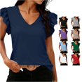 thumbnail image 1 of NinXxx Women's Fashionable Casual Lace Short Sleeve Top Navy S, 1 of 5