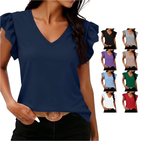 NinXxx Women's Fashionable Casual Lace Short Sleeve Top Navy S