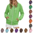 thumbnail image 1 of NinXxx Women's Fashionable Pocket Zipper Long Sleeve Hooded Sweatshirt Light Green XL, 1 of 4