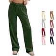 thumbnail image 1 of NinXxx Women's High Waist Drawstring Basic Solid Trousers Daily Comfort Spring Fall WinterGreen XXL, 1 of 5