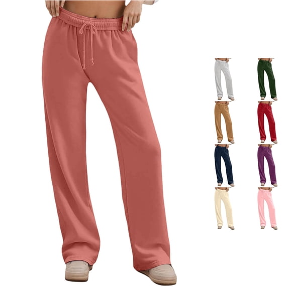 NinXxx Women's High Waist Drawstring Basic Solid Trousers Daily Comfort Spring Fall WinterRD2 XXL