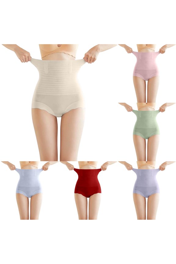 Women's High Waist Lifting Shapewear Seamless Control Sculpting Panties Beige M