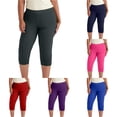 thumbnail image 1 of NinXxx Women's High Waist Stretch Cropped Pants with Rhinestone Design Grey XXXL, 1 of 4