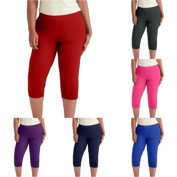 NinXxx Women's High Waist Stretch Cropped Pants with Rhinestone Design Red XL