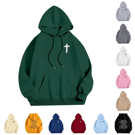 NinXxx Women's Hoodie with Hood Casual Pullover Everyday Sweatshirt Dark Green S