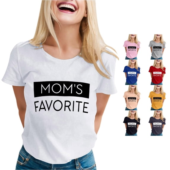 NinXxx Women's Humor Mom Favorite Day Family Matching Tee White L
