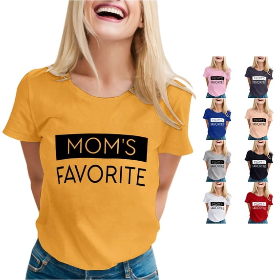 NinXxx Women's Humor Mom Favorite Day Family Matching Tee Yellow S