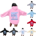 thumbnail image 1 of NinXxx Women's Letter Graphic Drawstring Hoodie Long Sleeve Pullover Pink XXXL, 1 of 6