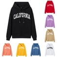 thumbnail image 1 of NinXxx Women's Letter Print Graphic Drawstring Preppy Pullover Hoodie Black S, 1 of 4