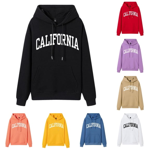 NinXxx Women's Letter Print Graphic Drawstring Preppy Pullover Hoodie Black S