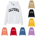 thumbnail image 1 of NinXxx Women's Letter Print Graphic Drawstring Preppy Pullover Hoodie White XXXL, 1 of 4