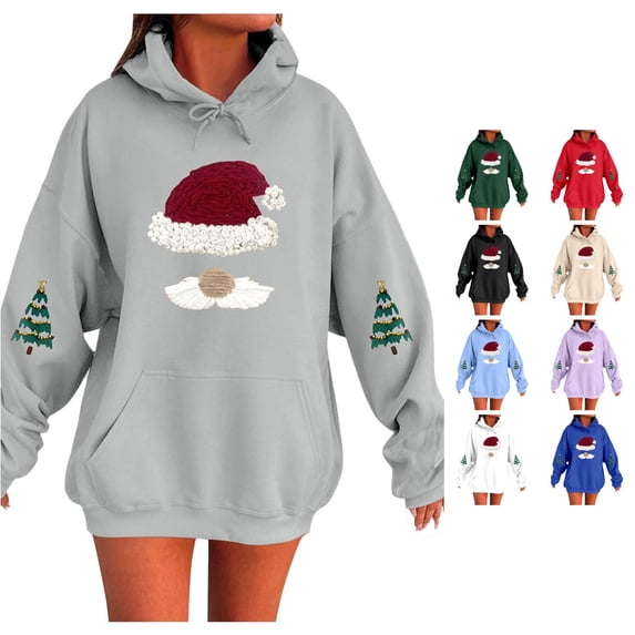 NinXxx Women's Letter Print Hooded Sweatshirt Long Sleeve Casual Pullover Grey S