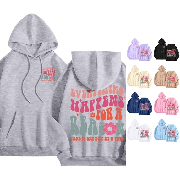 NinXxx Women's Oversized Hooded Sweatshirt Comfy Casual Lightweight Pullover Grey L