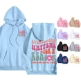 thumbnail image 1 of NinXxx Women's Oversized Hoodie Short Velvet Long Sleeve with Pockets Light Blue M, 1 of 4