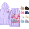 thumbnail image 1 of NinXxx Women's Oversized Hoodie Short Velvet Long Sleeve with Pockets Purple XXL, 1 of 4