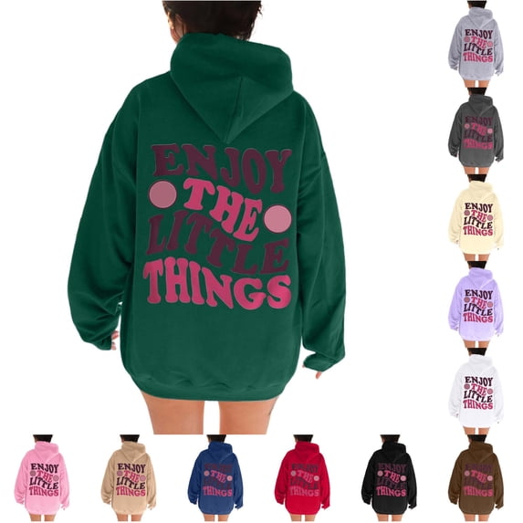 NinXxx Women's Print Hoodie Pullover for Daily Fall Winter Wear Dark Green XL