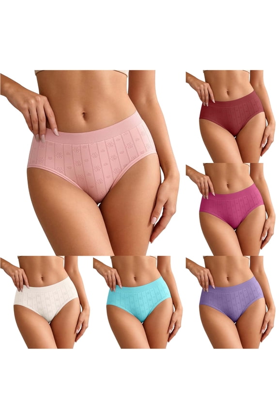 Women's Seamless No Wedgie Comfortable Everyday Triangle Breathable Panties Pink XL