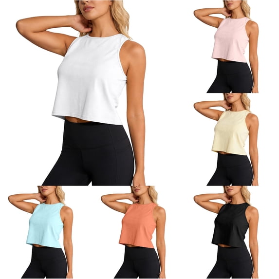 NinXxx Women's Seamless Yoga Tank Top Soft Athletic Workout Sleeveless Camisole White S