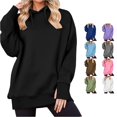 thumbnail image 1 of NinXxx Women's Solid Hoodie Fashion Pullover Daily Loungewear Top Black XXL, 1 of 7
