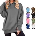thumbnail image 1 of NinXxx Women's Solid Hoodie Fashion Pullover Daily Loungewear Top Dark Gray XL, 1 of 7