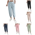 thumbnail image 1 of NinXxx Women's Solid Zipper Slacks with Angled Pockets Blue XXL, 1 of 6