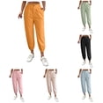 thumbnail image 1 of NinXxx Women's Solid Zipper Slacks with Angled Pockets Orange S, 1 of 6
