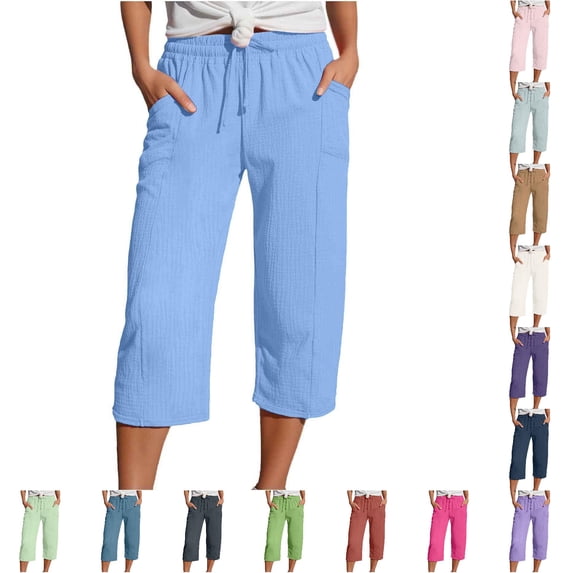 NinXxx Women's Straight Leg Casual High Waist Sports Loose PantsSky Blue XXL