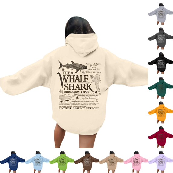 NinXxx Women's Trendy Hoodie with Pocket Drawstring Everyday Casual Beige M